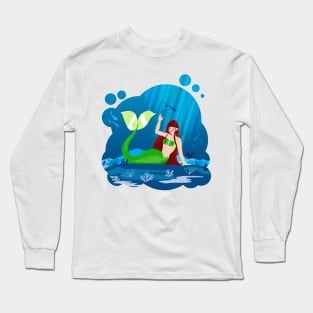 Greeting a Mermaid Long Sleeve T-Shirt